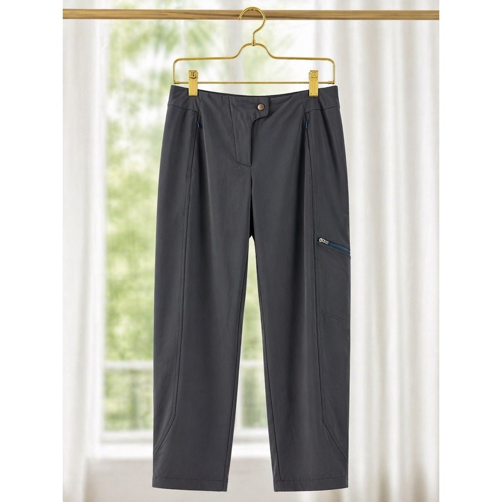 Title Nine Outdoor Hiking‎ Pants Size 4 Gray Stretch Straight Leg Cargo Utility